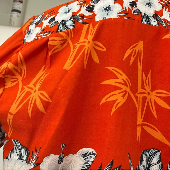 Alvish Hawaiian Shirt Mens XL Button Up Camp floral Orange (22 - Picture 5 of 9
